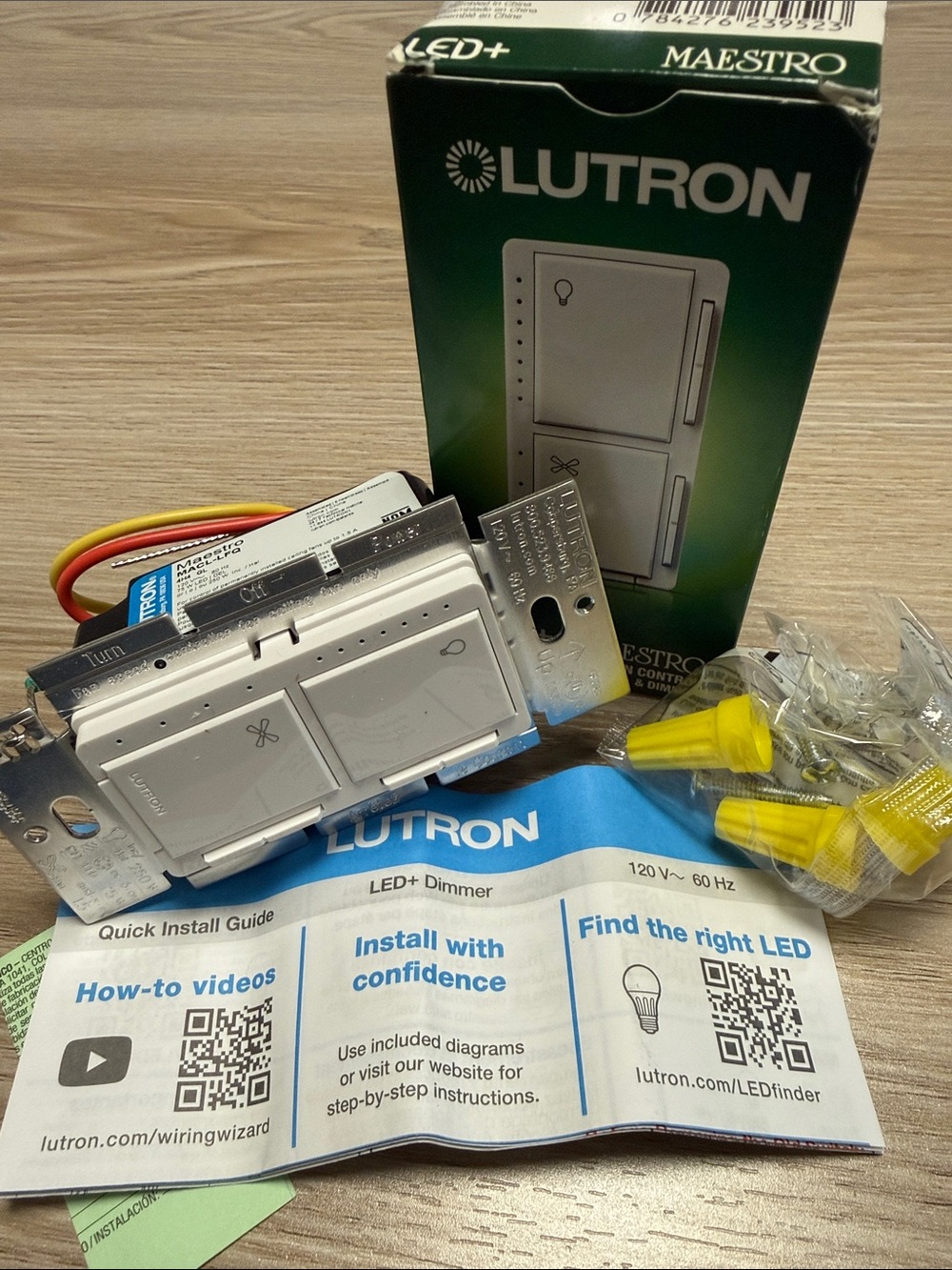 LED+ Maestro White Dual Switch Dimmer - White. Lutron